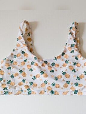 Current Tyed x The Kindred Studio Scoop Neck Bikini Top Pineapple Print XXL NWT